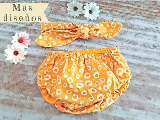 Conjunto Bandana niña + Braguita cubre pañal - GiaN handmade