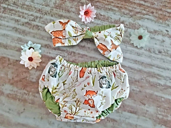 Conjunto Bandana niña + Braguita cubre pañal - GiaN handmade