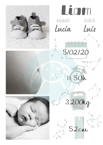 Lámina de nacimiento digital - GiaN handmade