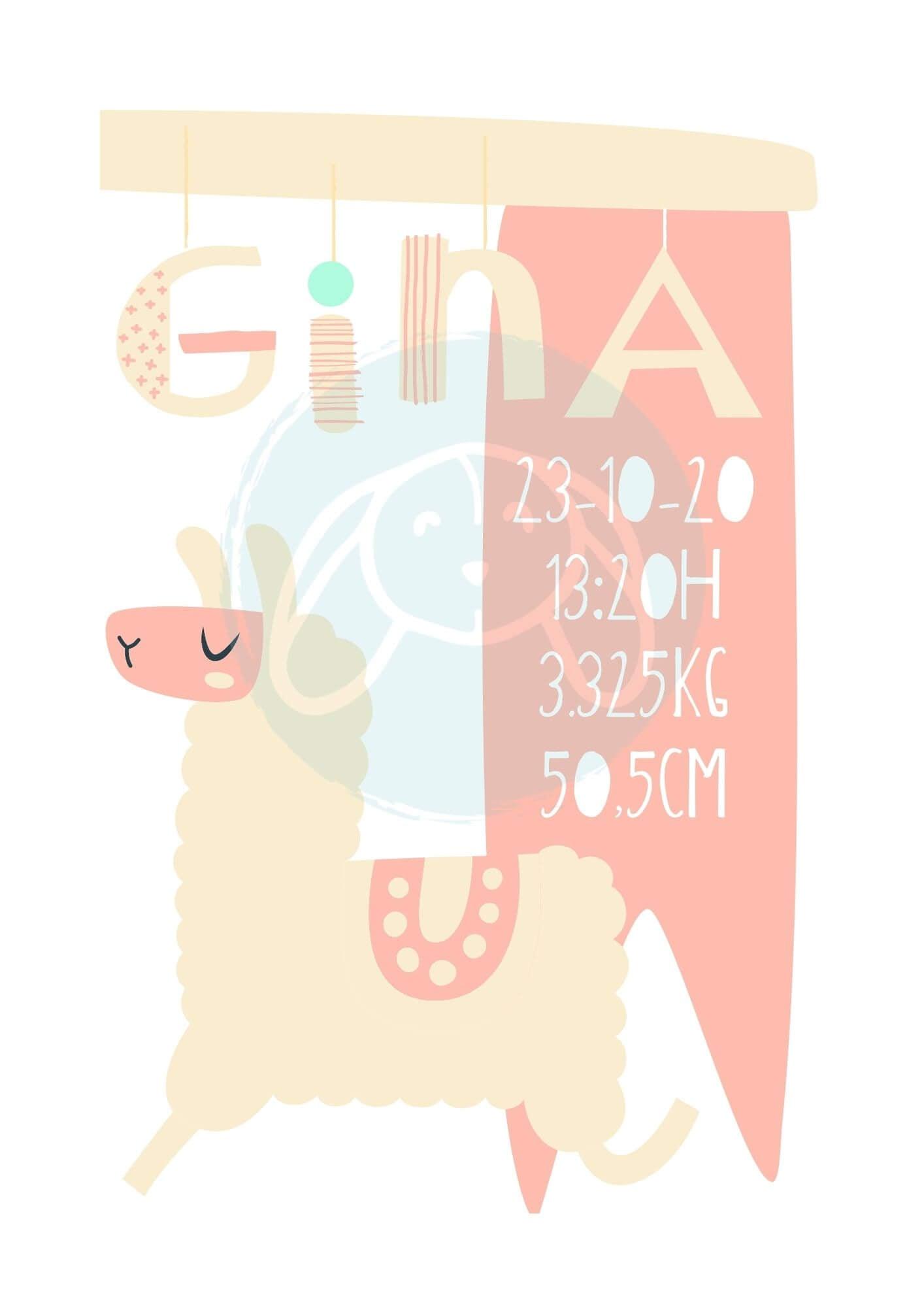 Lámina de nacimiento digital - GiaN handmade