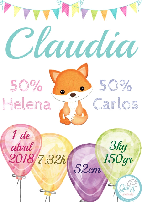 Lámina de nacimiento - GiaN handmade