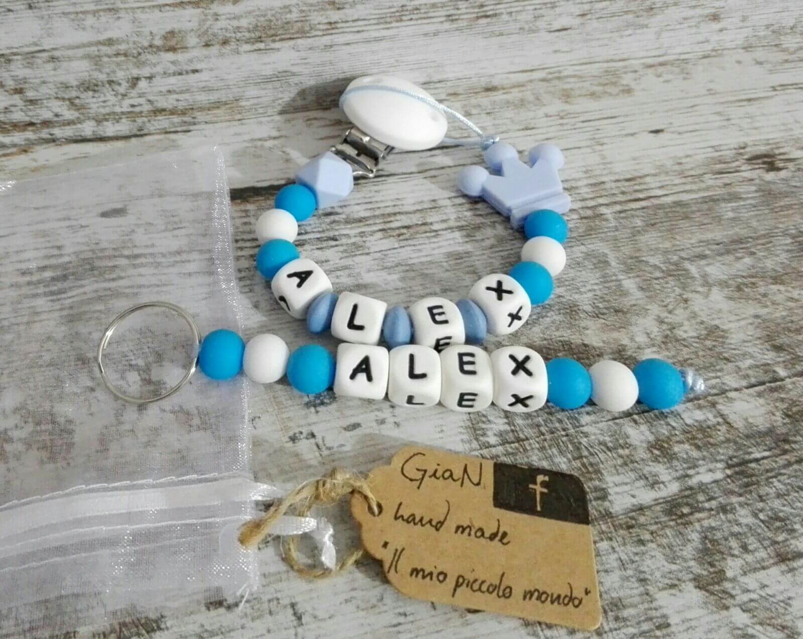 Pack Chupetero de silicona + Llavero de silicona personalizado - GiaN handmade
