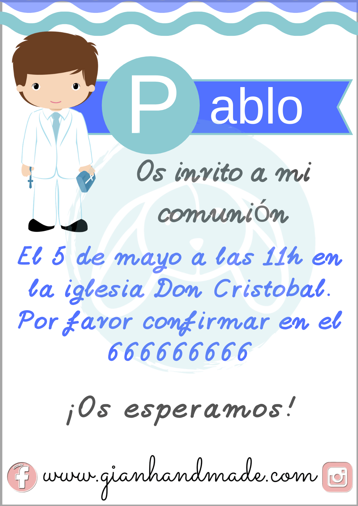 Invitaciones formato digital - GiaN handmade