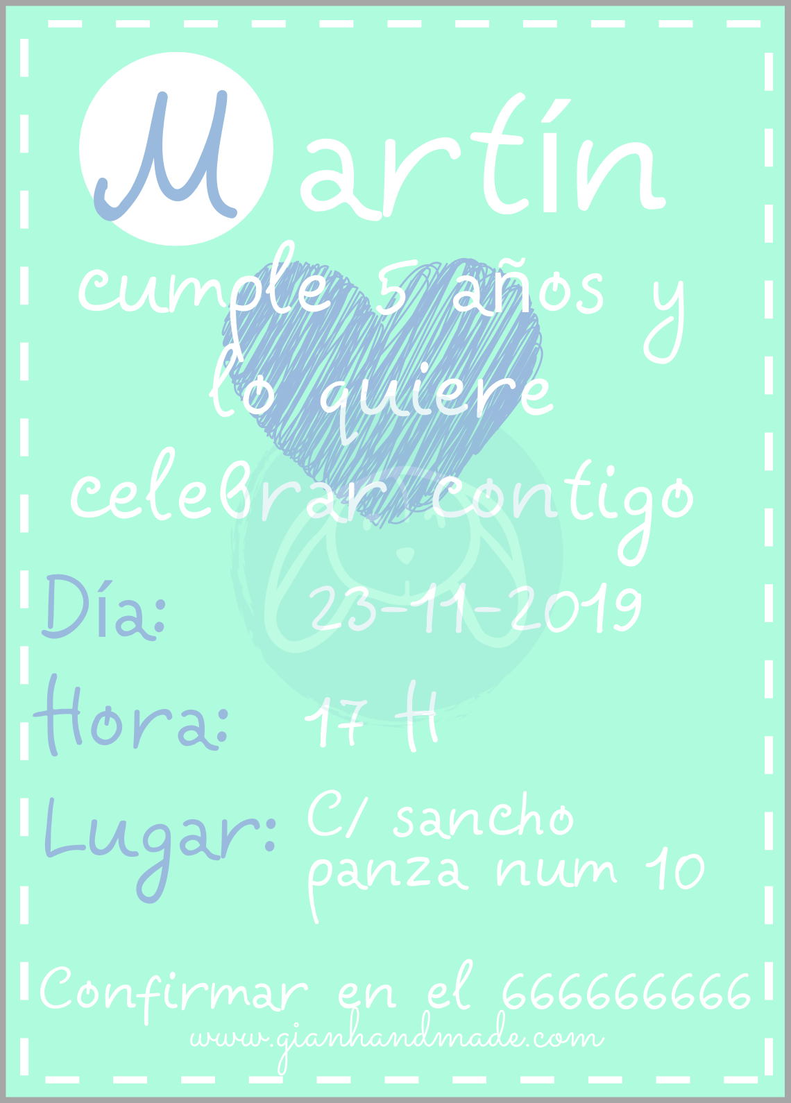 Invitaciones formato digital - GiaN handmade